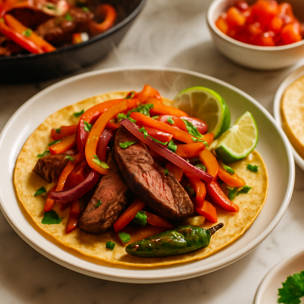 15 Minute Flank Steak Fajitas