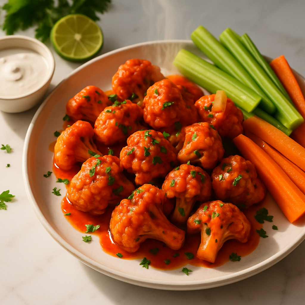 3 Ingredient Buffalo Cauliflower Bites