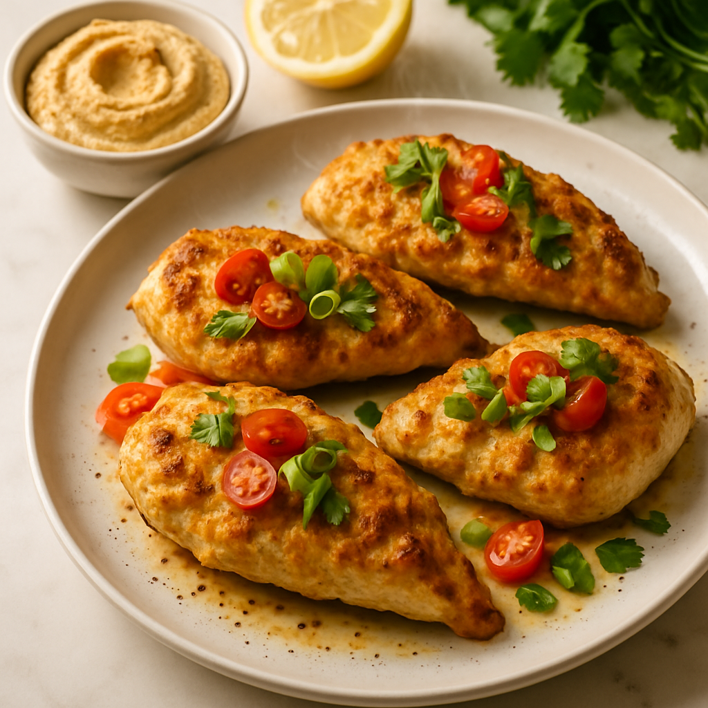 3 Ingredient Hummus Crusted Chicken