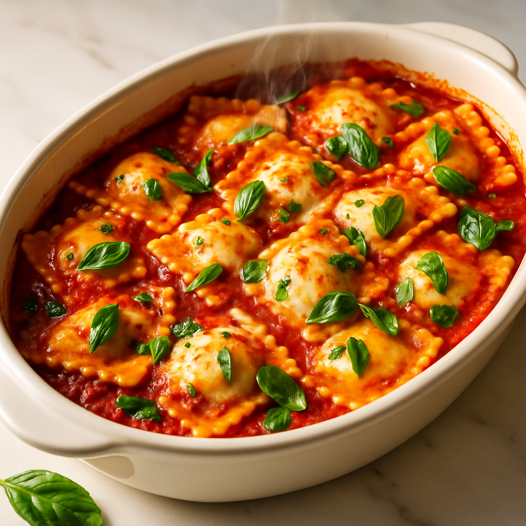 3 Ingredient Ravioli Bake