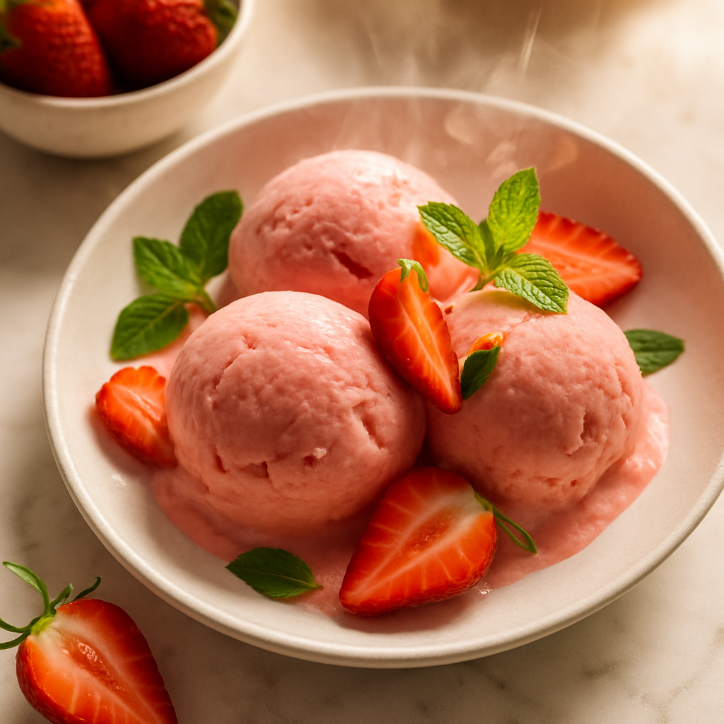 3 Ingredient Strawberry Ice Cream
