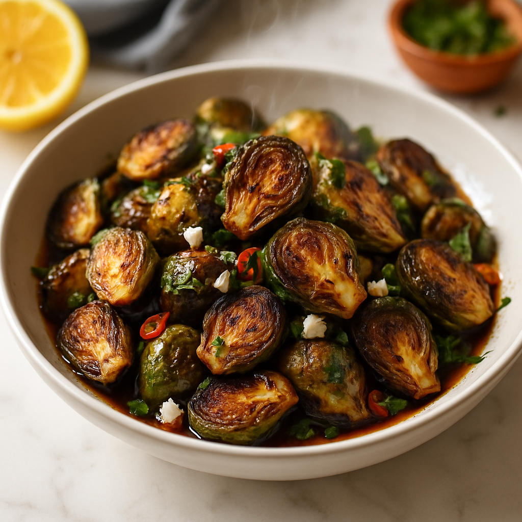 Air Fryer Brussels Sprouts Balsamic