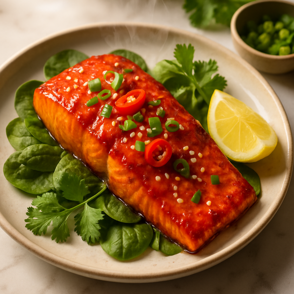 Air Fryer Honey Sriracha Salmon