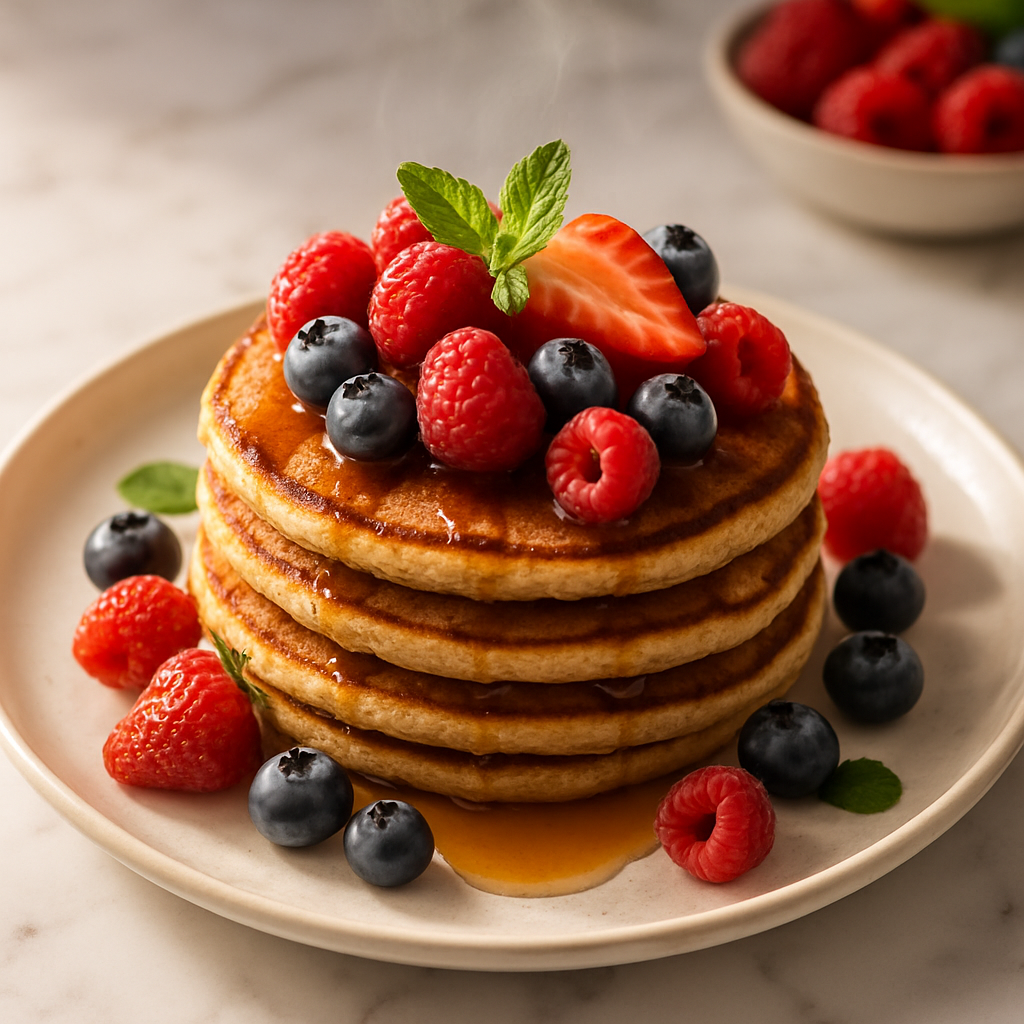 Almond Flour Pancakes with Berries