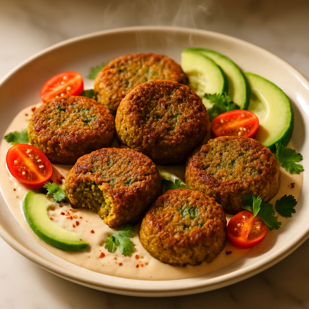 Baked Falafel with Tahini Dressing