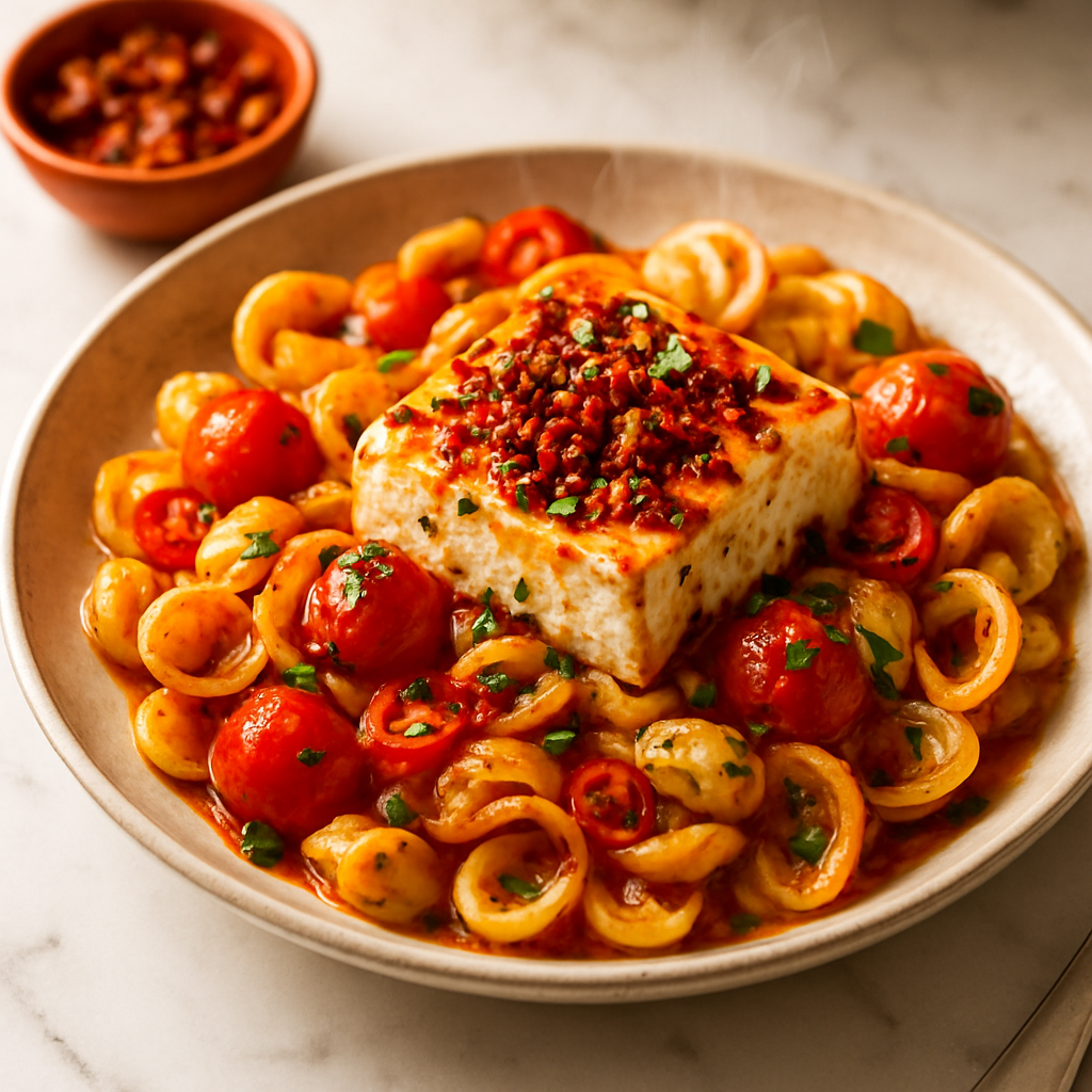 Baked Feta Pasta Upgraded with Chili Crisp
