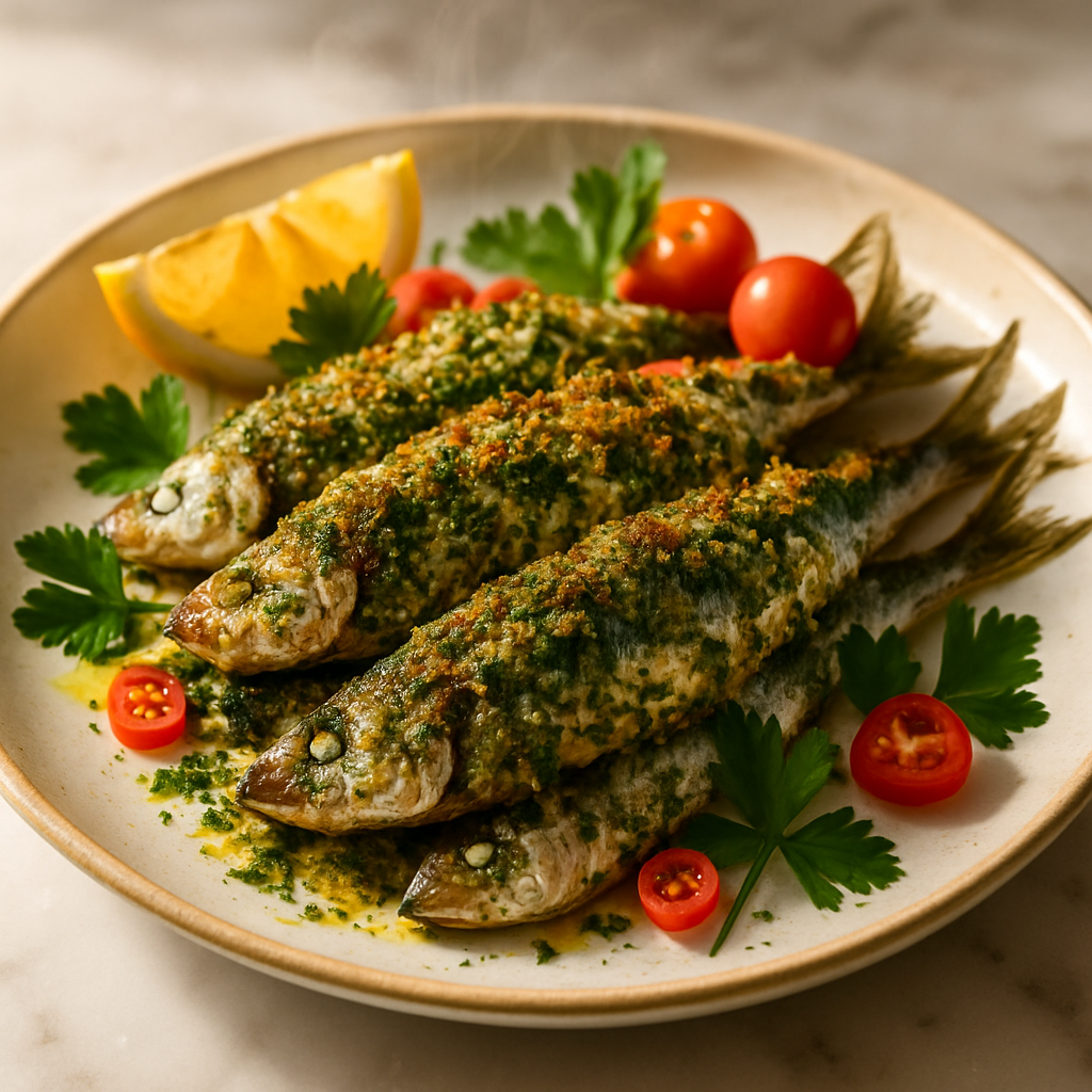 Baked Herb Crusted Sardines