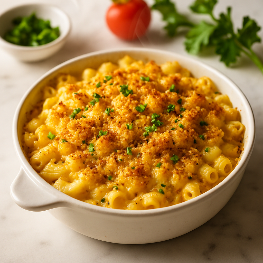 Baked Mac and Cheese with Breadcrumb Crust