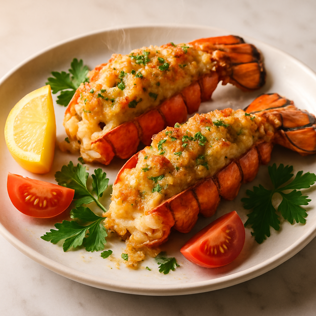 Baked Stuffed Lobster Tails
