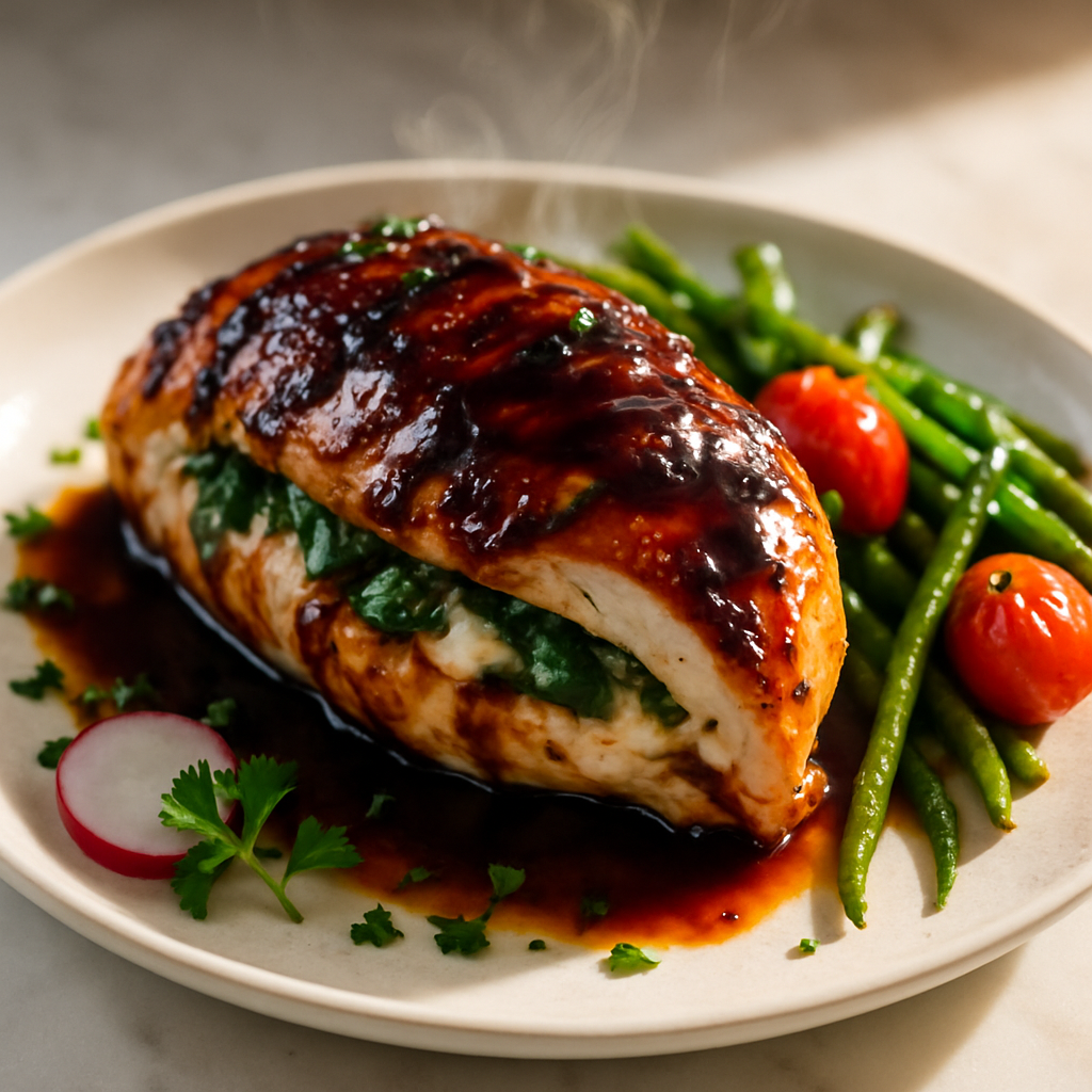 Balsamic Glazed Stuffed Chicken Breast