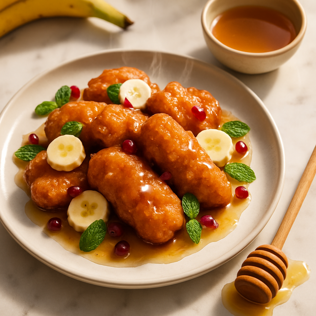 Banana Fritters with Honey Glaze