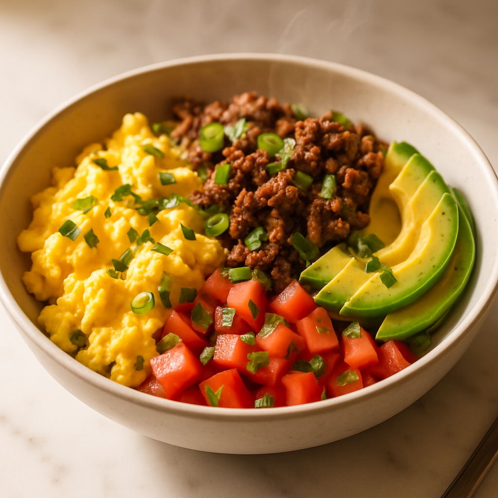 Beef and Egg Scramble Power Bowl