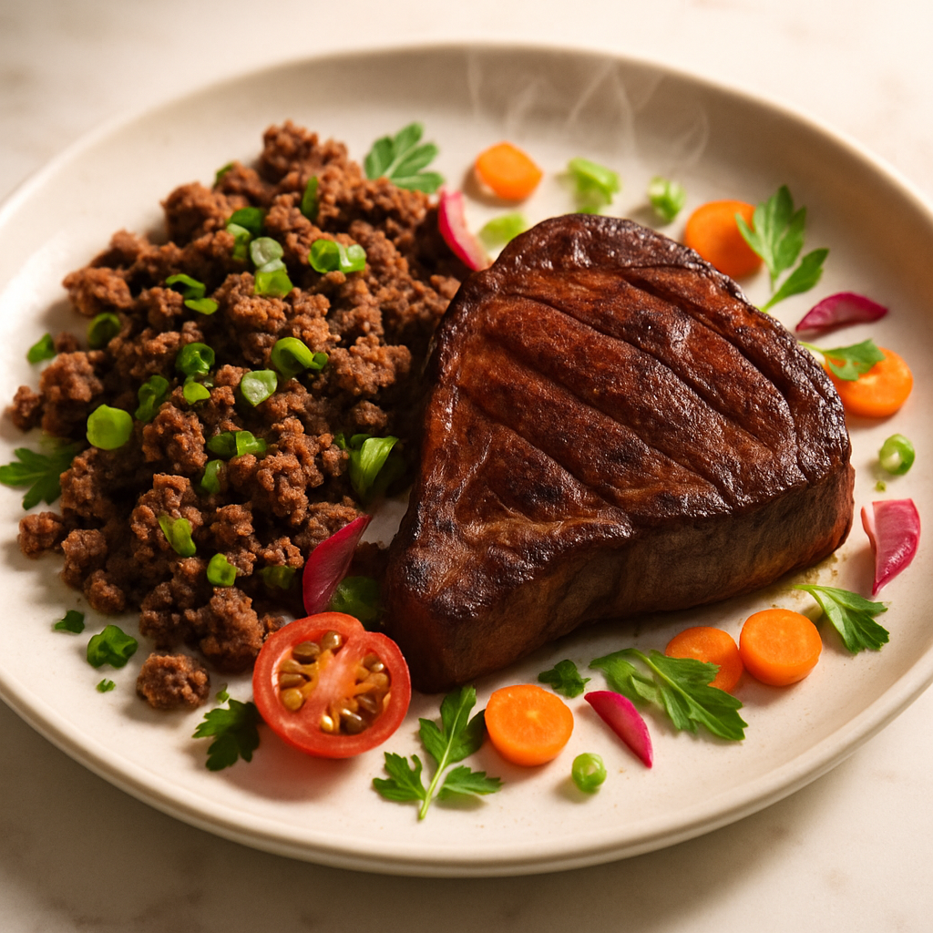 Beef Heart Steak with Beef Liver Crumble