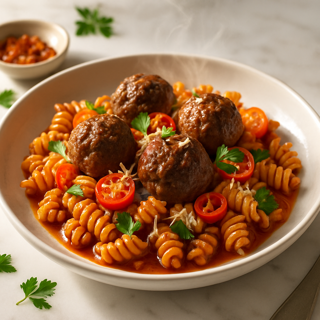 Beef Meatball Protein Pasta