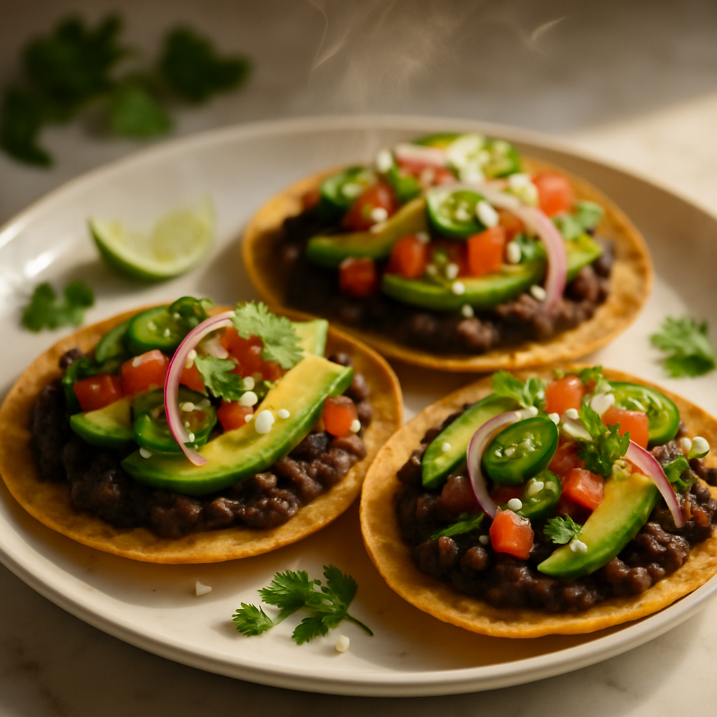 Black Bean and Avocado Tostadas