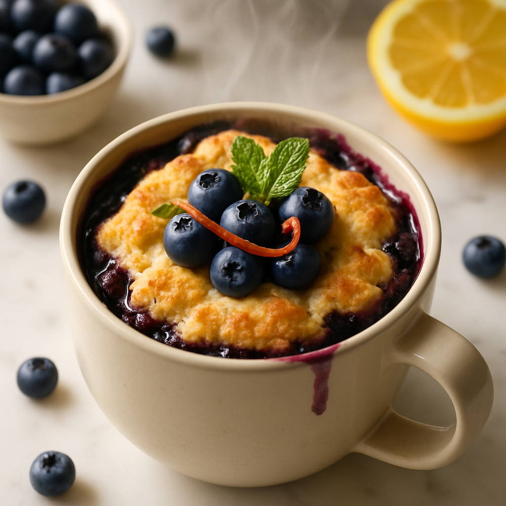 Blueberry Cobbler in a Mug