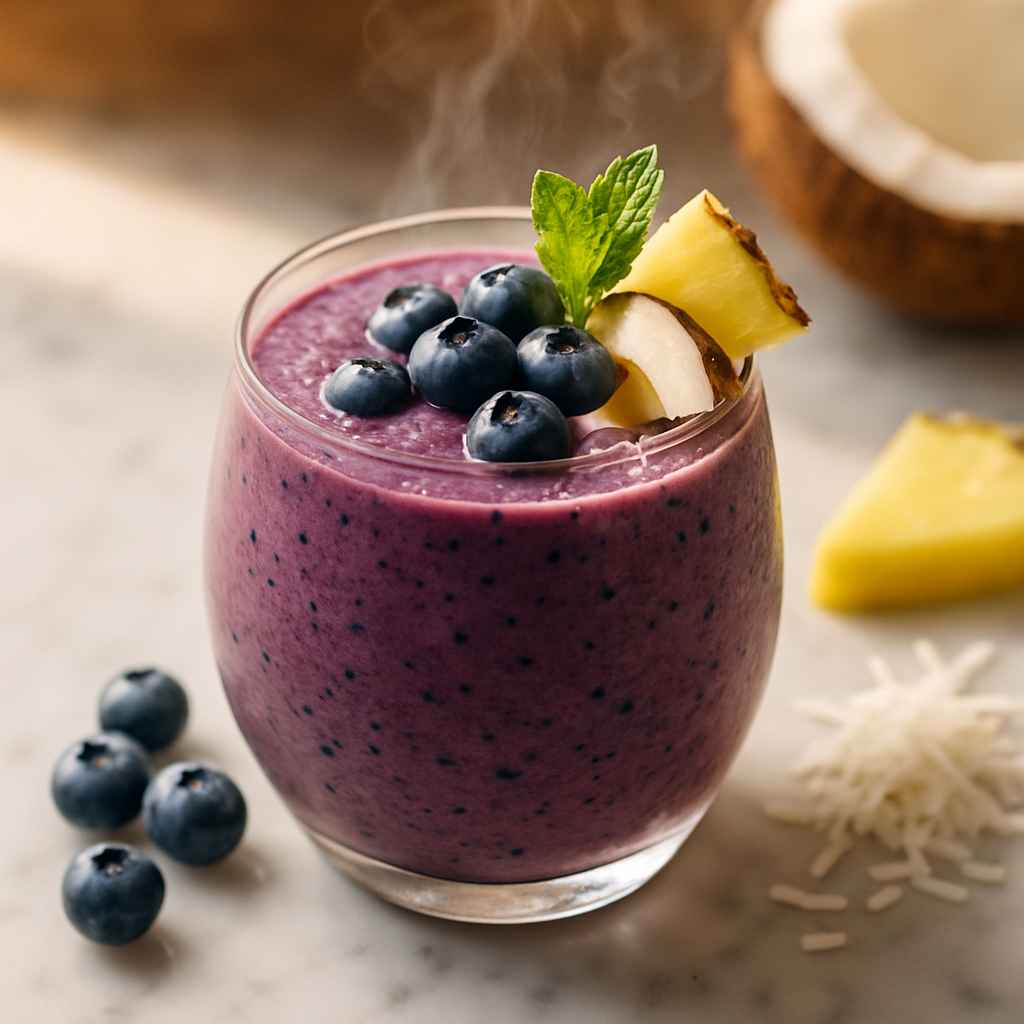 Blueberry Coconut Tropical Smoothie