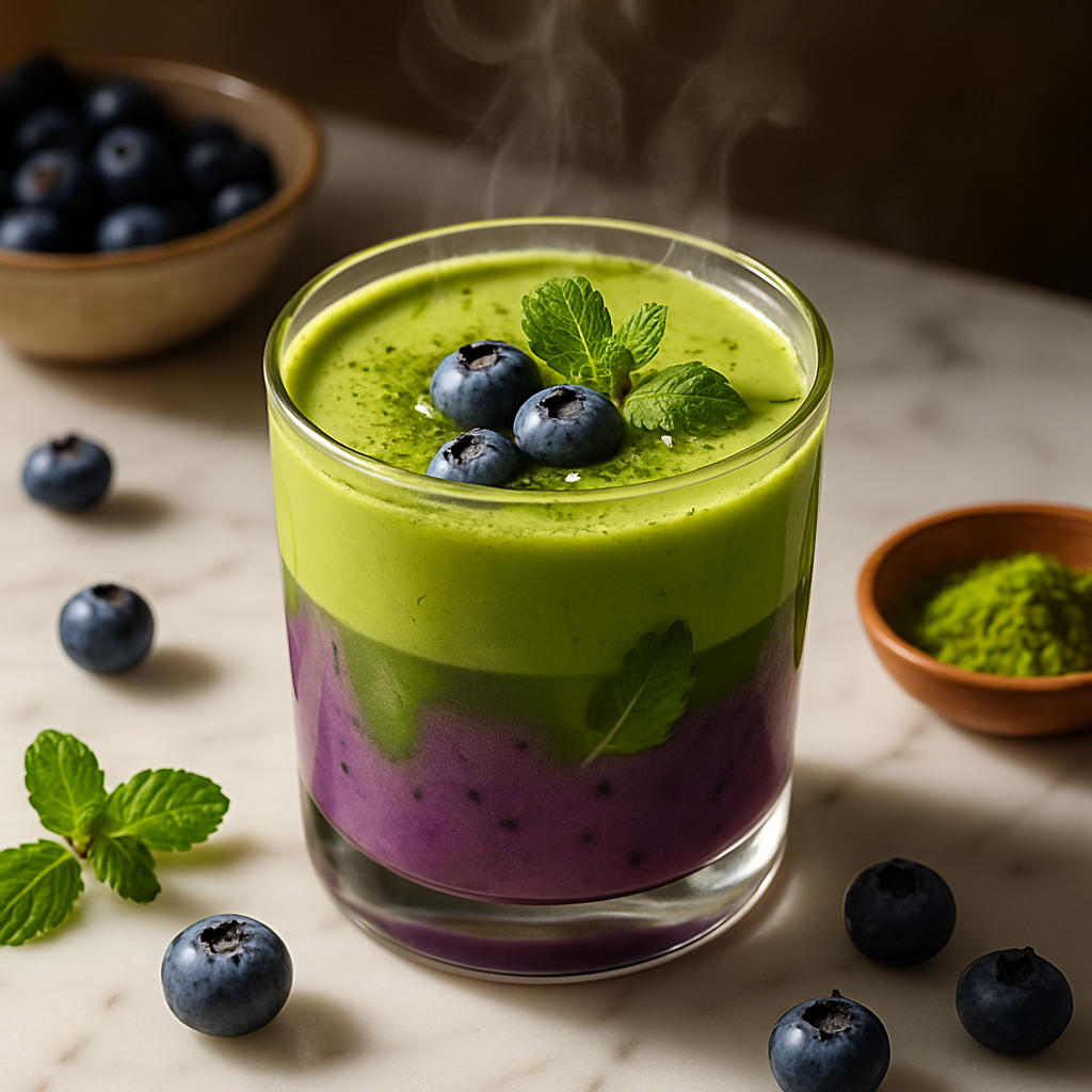 Blueberry Matcha Latte