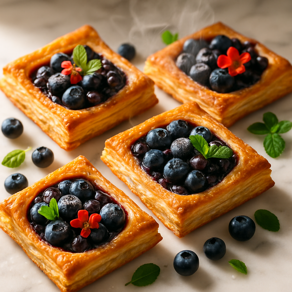 Blueberry Puff Pastry Squares