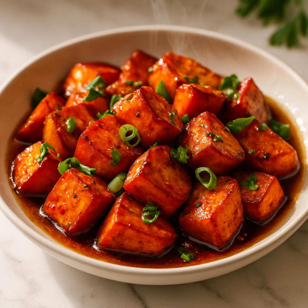 Brown Sugar Glazed Roasted Sweet Potatoes