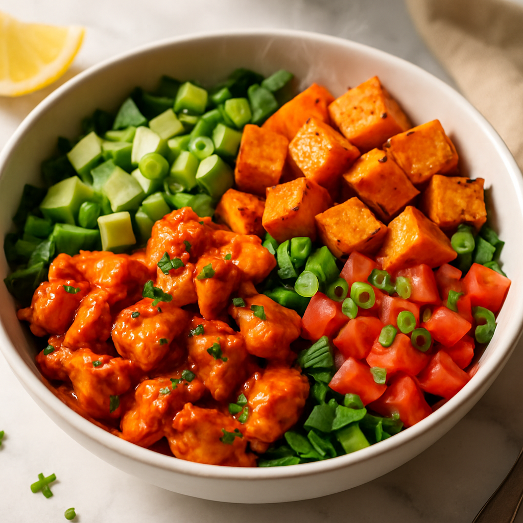 Buffalo Chicken Sweet Potato Bowl