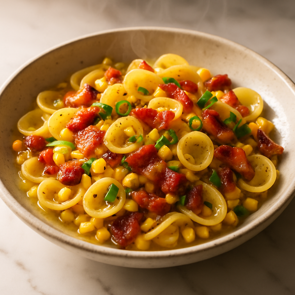 Buttery Corn and Bacon Pasta
