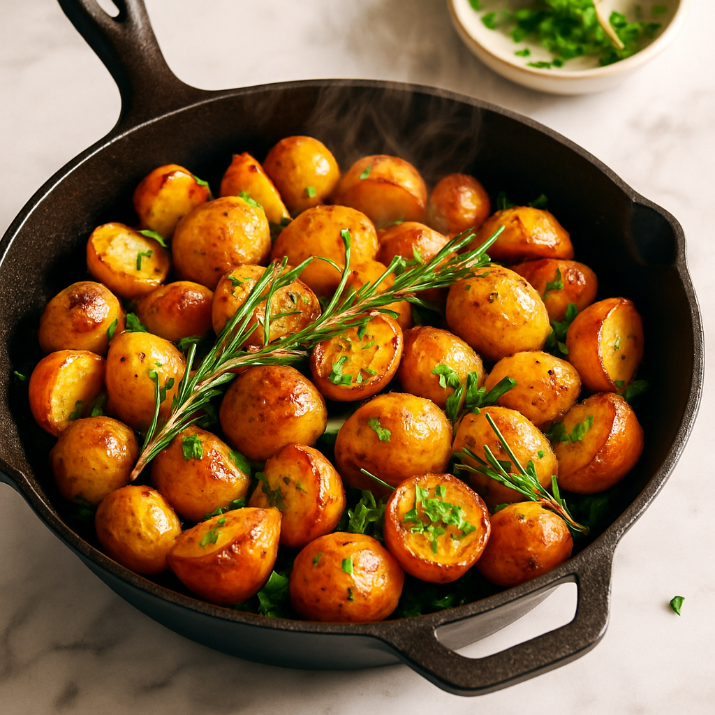 Cast Iron Skillet Roasted Potatoes with Rosemary