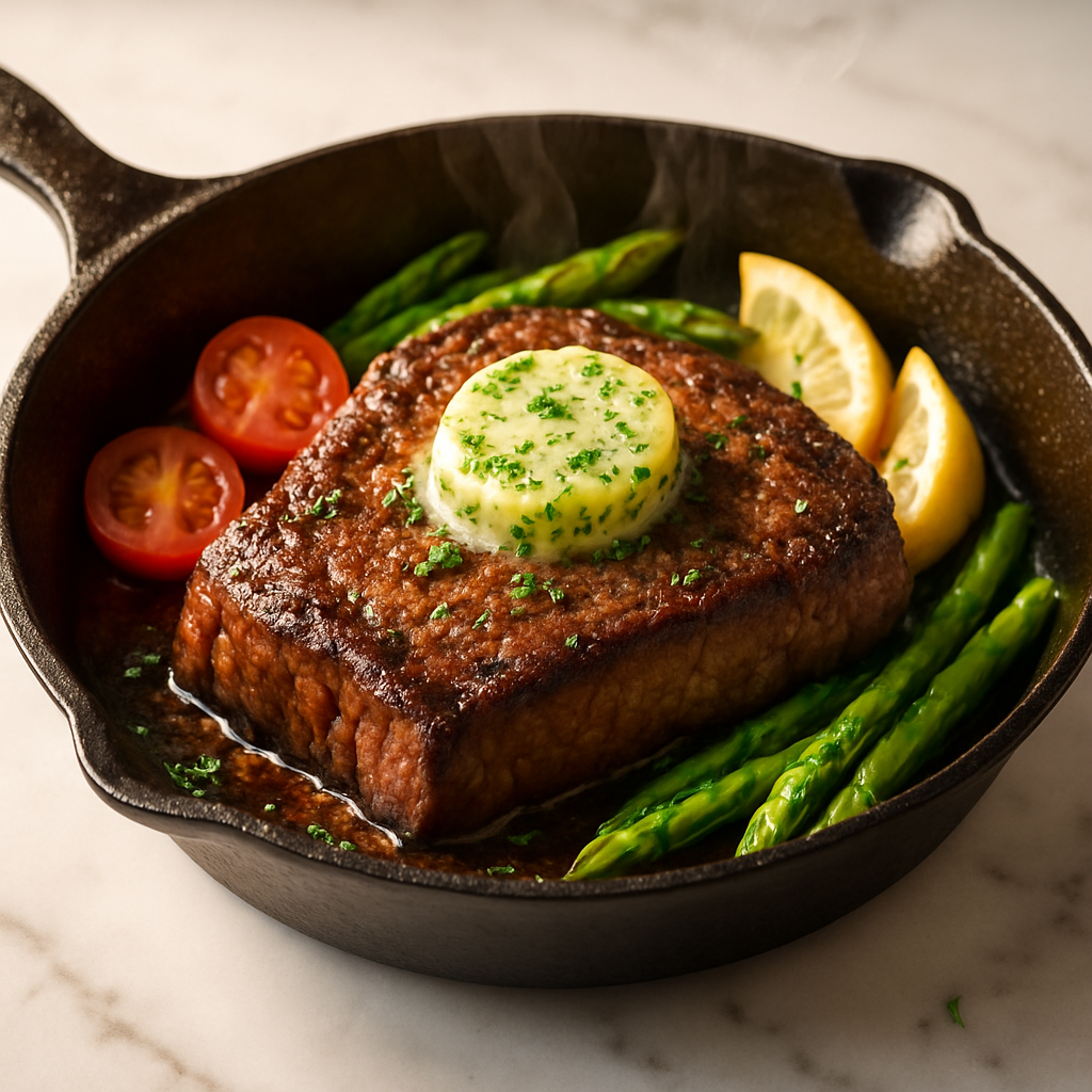 Cast Iron Skillet Steak with Herb Butter