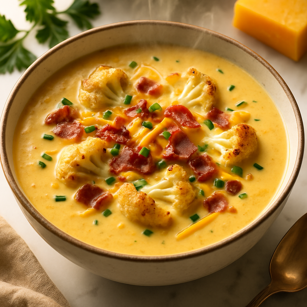 Cheesy Cauliflower Soup