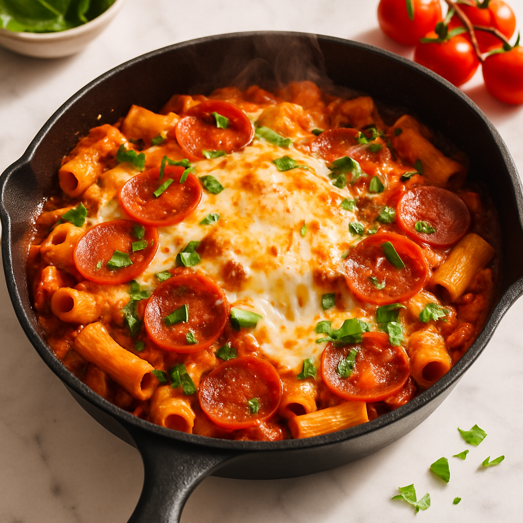 Cheesy Pizza Pasta Skillet