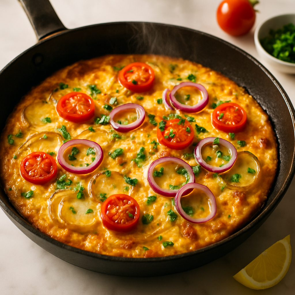 Cheesy Potato and Onion Frittata