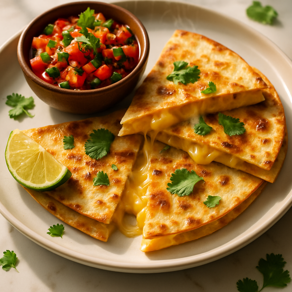 Cheesy Quesadillas with Salsa