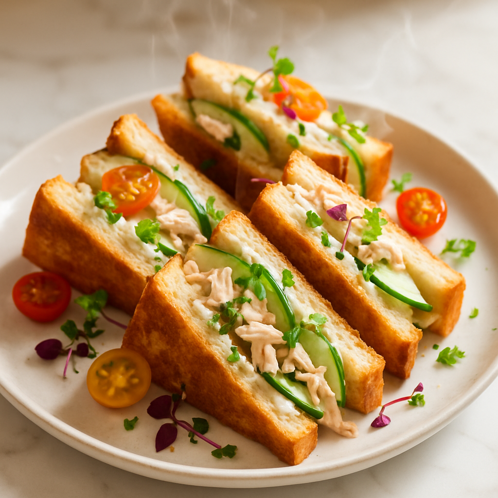 Chicken and Cream Cheese Cucumber Sandwiches