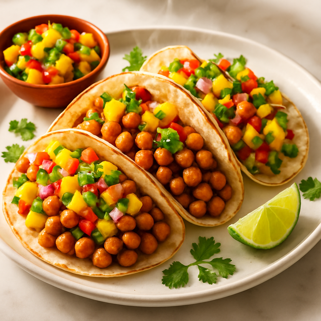 Chickpea Tacos with Mango Salsa
