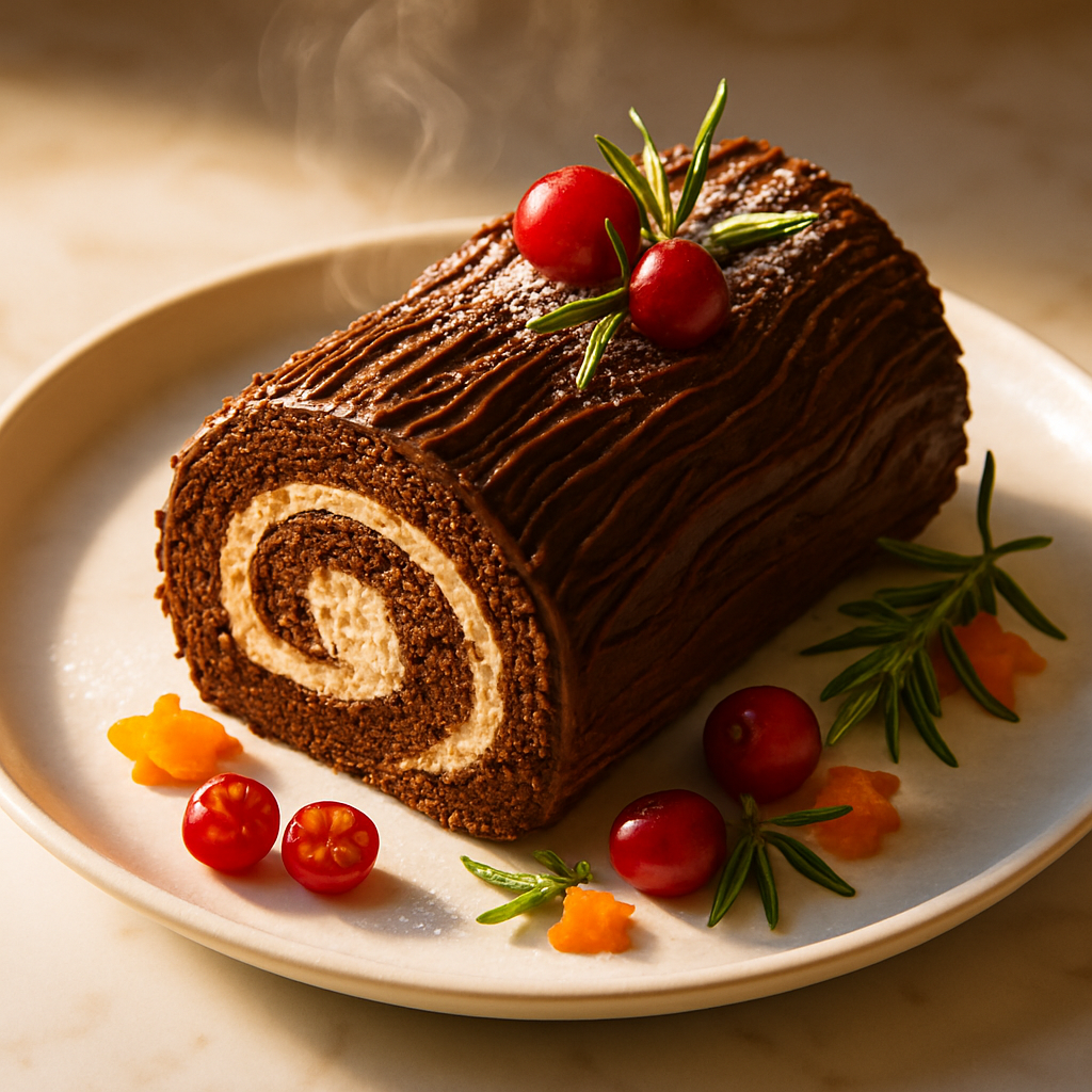 Classic Yule Log Cake