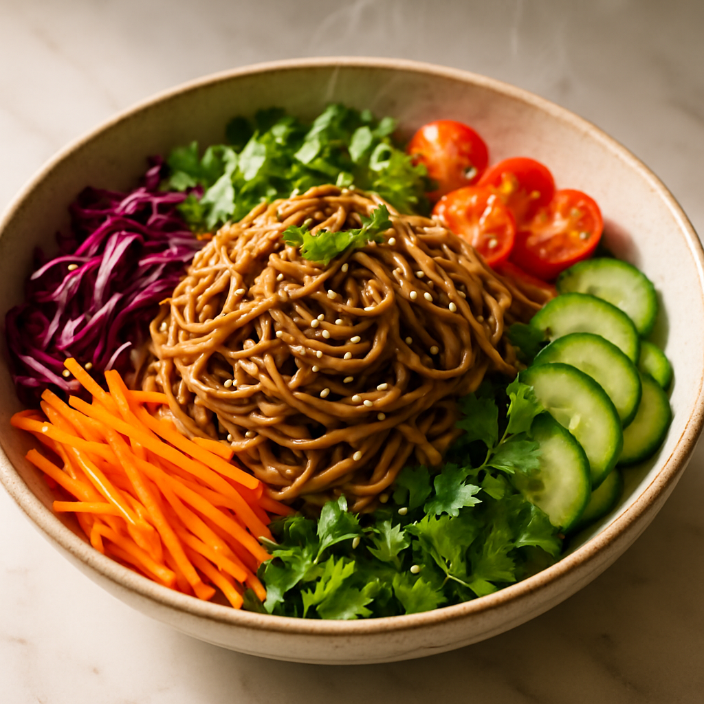 Cold Sesame Soba Noodle Salad