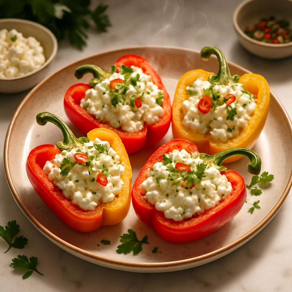 Cottage Cheese Stuffed Bell Peppers
