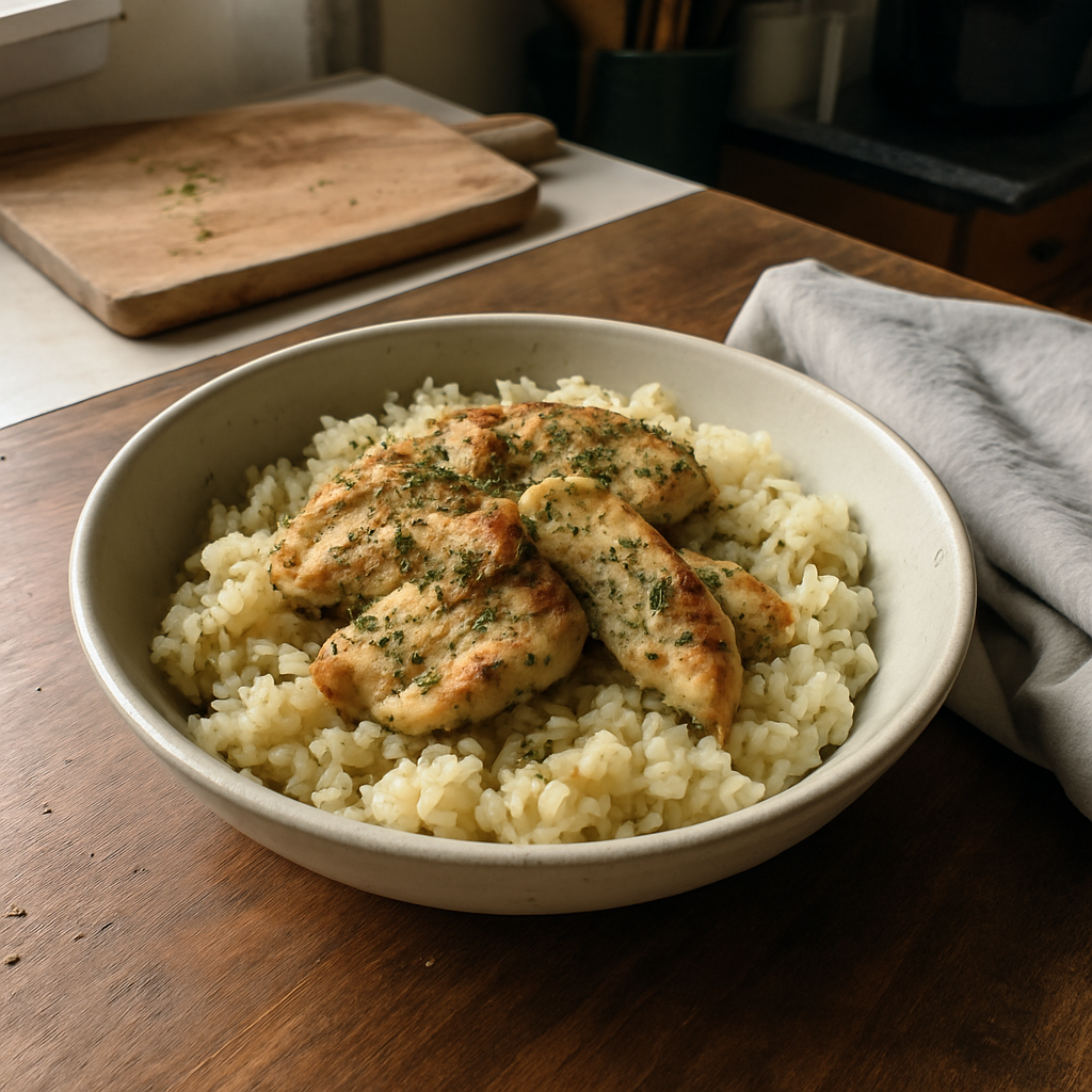 The Cozy Herb-Infused Chicken and Rice Bowl That Warms Your Soul