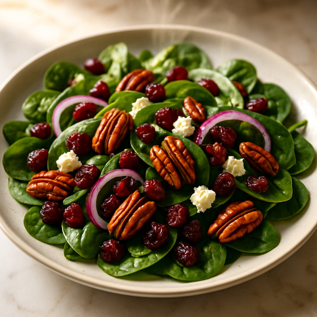 Cranberry Pecan Spinach Salad