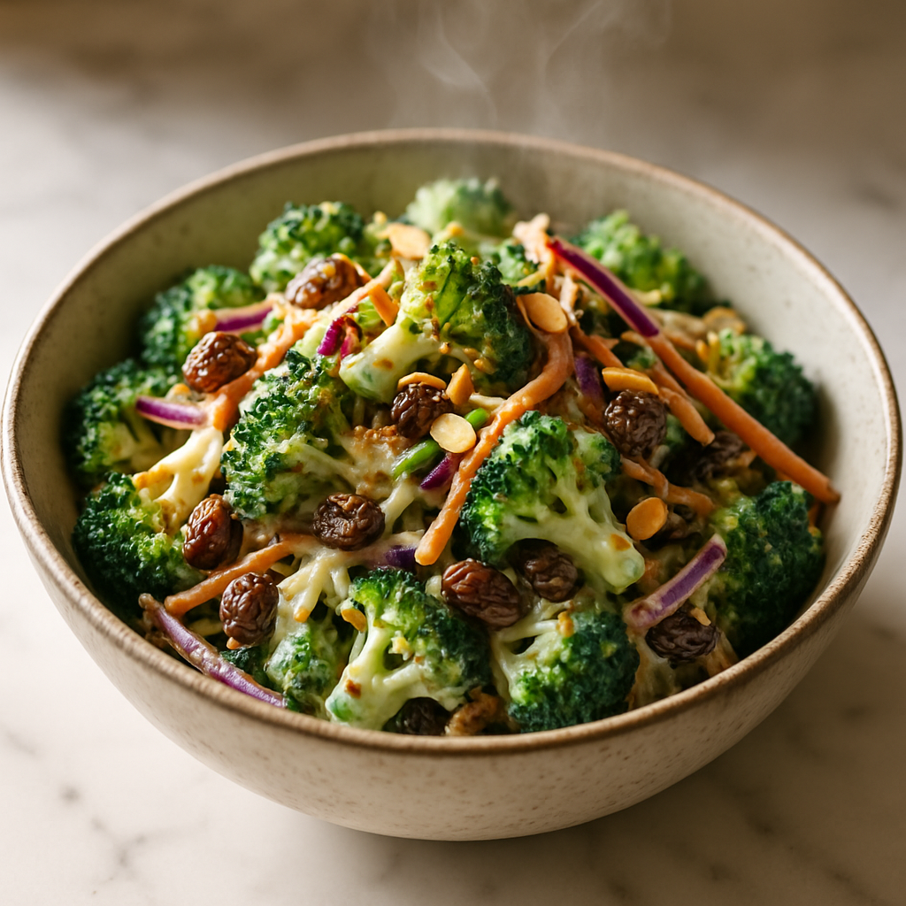 Creamy Broccoli Raisin Slaw
