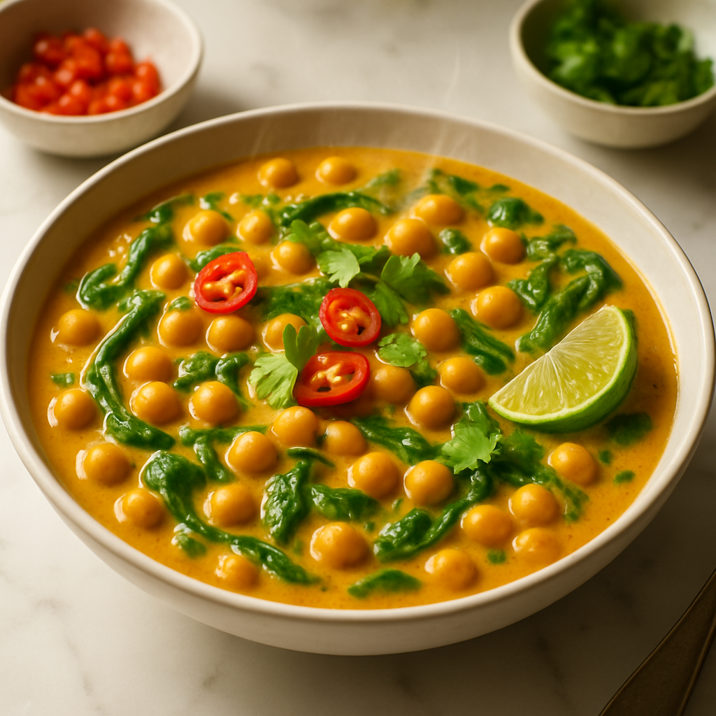 Creamy Chickpea and Spinach Curry