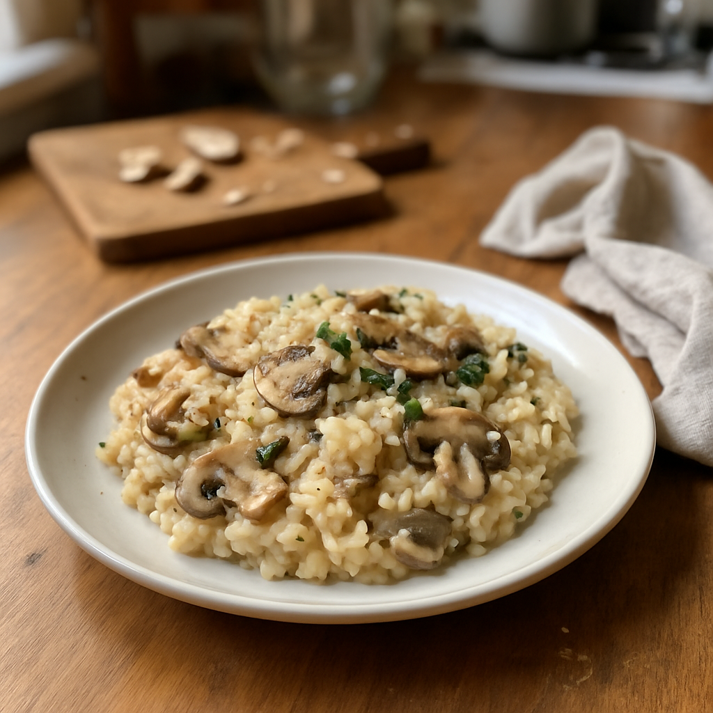 This Creamy Garlic Mushroom Risotto Will Make You Forget All Your Worries