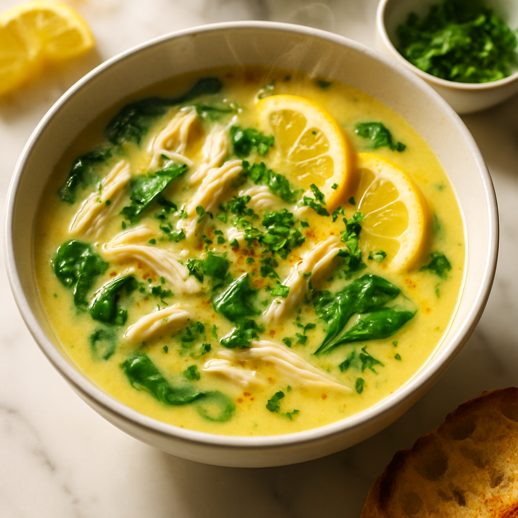 Creamy Greek Avgolemono Soup