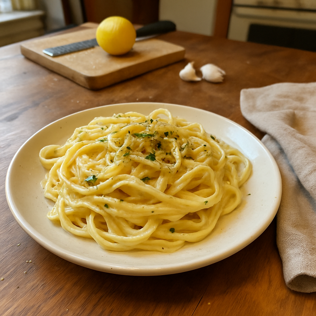 This Creamy Lemon Garlic Pasta Will Make You Fall in Love with Dinner