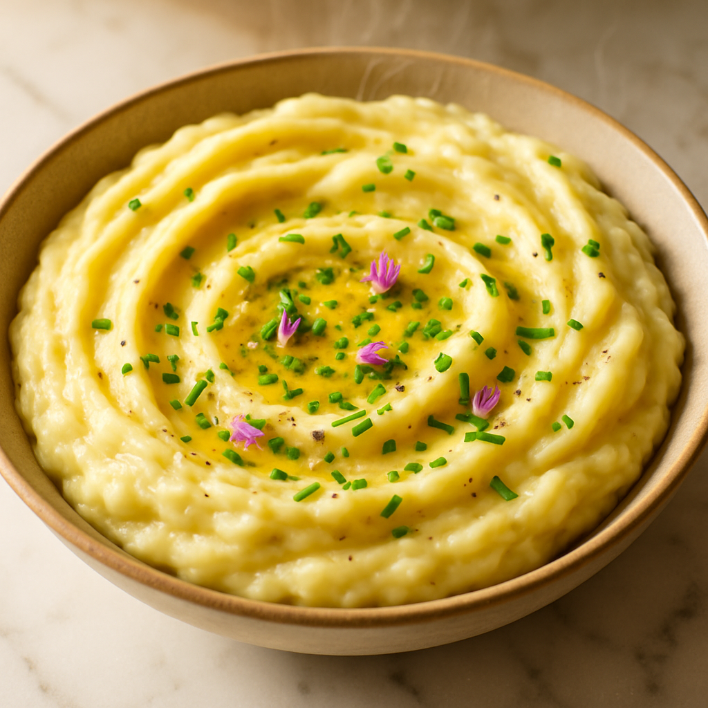 Creamy Mashed Potatoes with Chive Butter