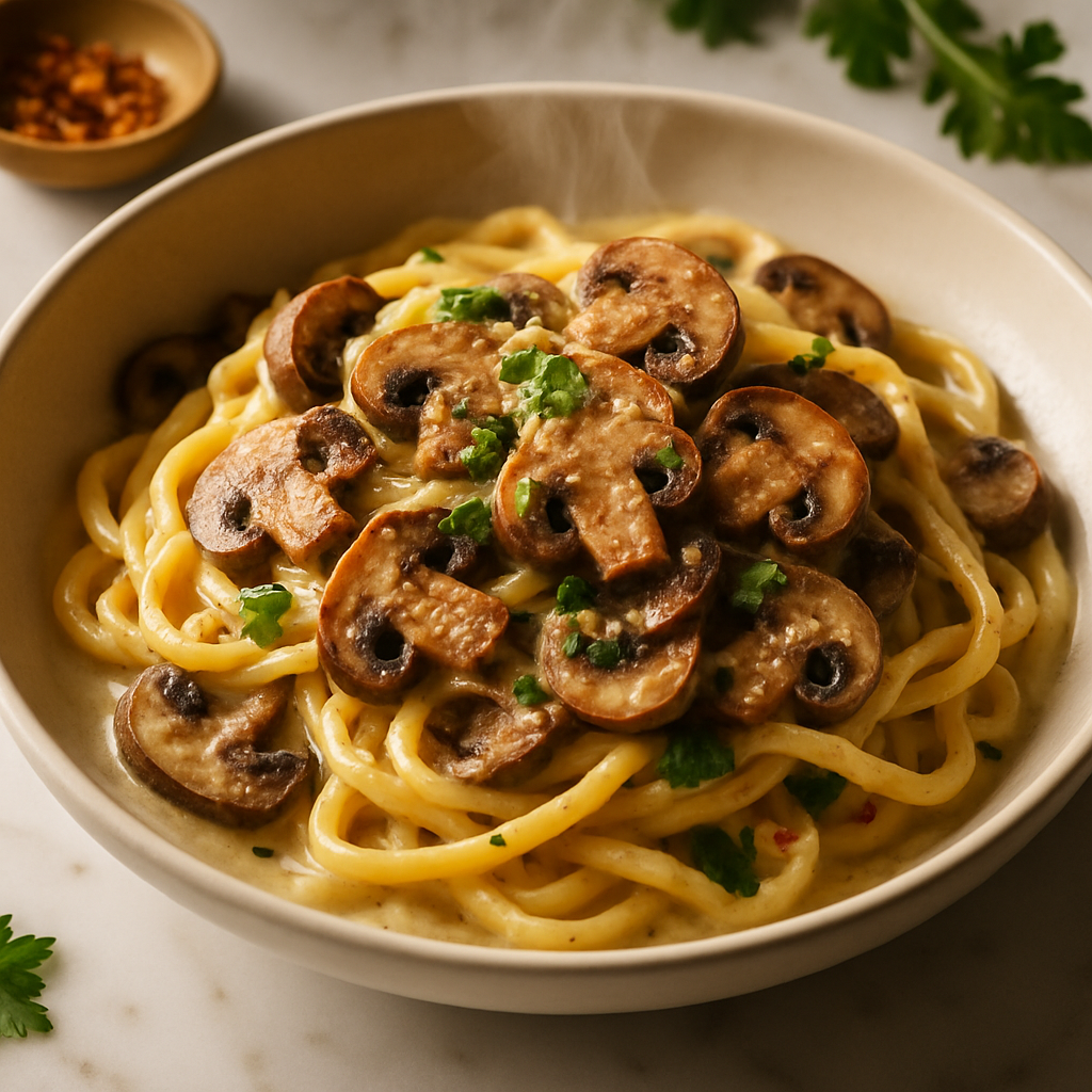 Creamy Mushroom Fettuccine