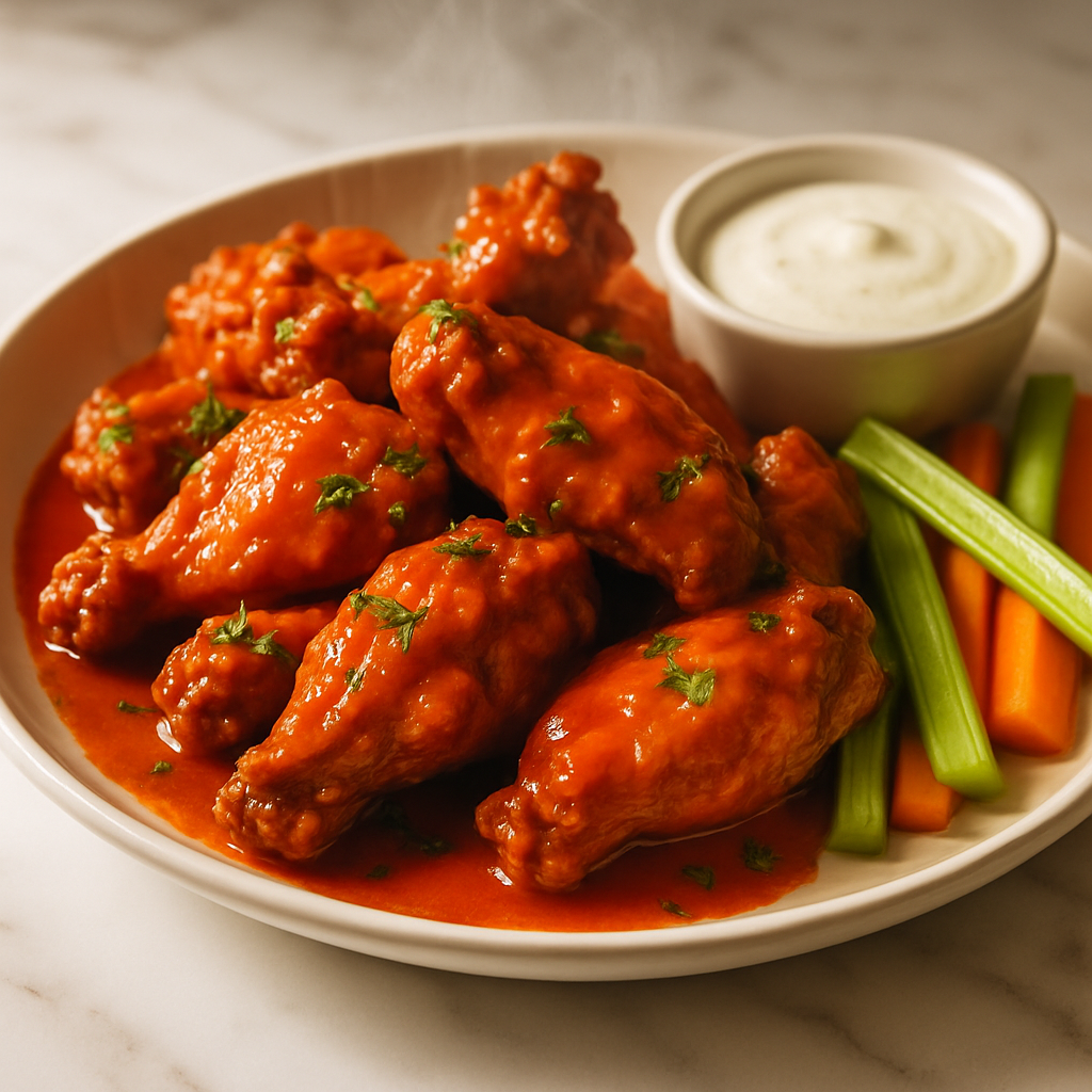 Crispy Chicken Wings with Classic Buffalo Sauce