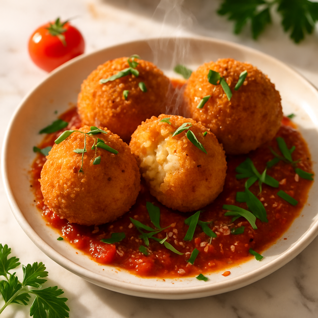 Crispy Fried Arancini Rice Balls