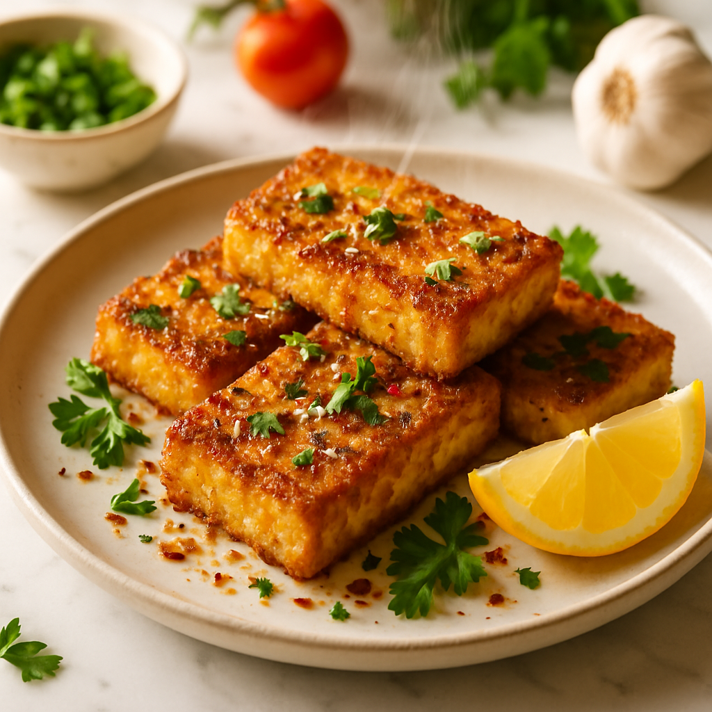 Crispy Garlic Parmesan Tofu
