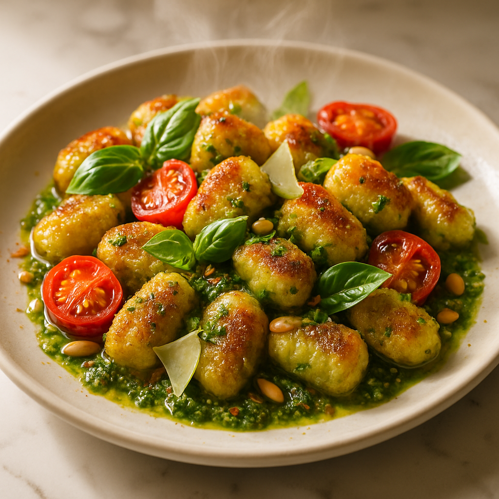 Crispy Gnocchi Pesto
